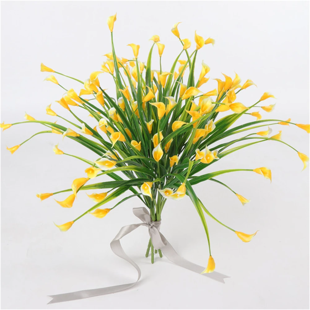 

5 Heads/bouquet mini artificial calla with leaf fake plastic lily Aquatic plants home room Christmas decor flower