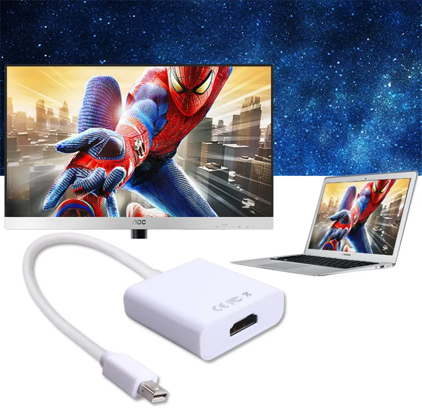 100 шт. Mini DP к HDMI DisplayPort мужчин и женщин HDMI конвертер Кабель-адаптер для APPLE MacBook Pro Air NEW ноутбуков TOSHIBA