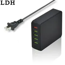 LDH Quick Charge 3,0+ type-C 6 портов QC3.0 настольное зарядное usb-устройство станция 5 в 6,5 в 9 в 12 В 3A 8A настенное зарядное устройство адаптер питания