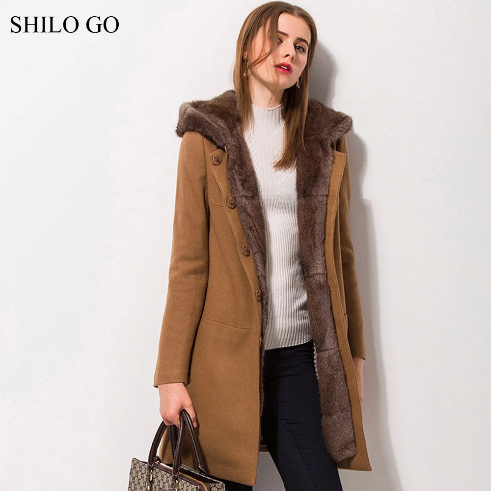 Buy Womens Winter Light Brown Wool Jacket Coats Thick Parkas Plus Size Real