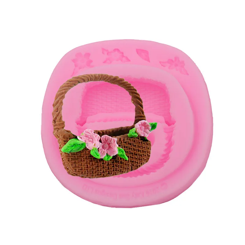 

Handbag Flower Basket Fold Sugar Cake Silicone Mold Handmade Chocolate Mold Cake Dessert Decoration Mold DIY Kitchen Pastry Bake