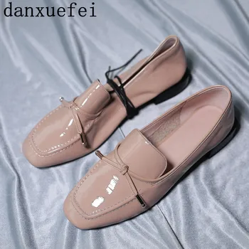 

Women's genuine leather slip-on flats loafers leisure soft comfortable espadrilles bowtie casual slipons daily moccasins shoes