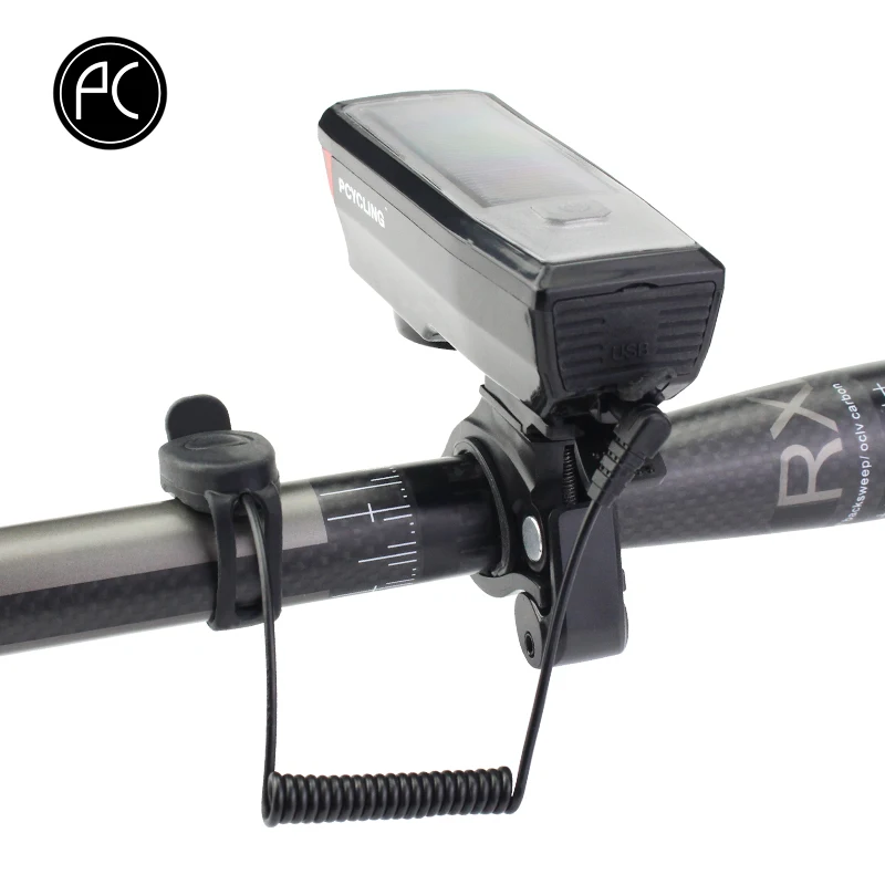 PCycling велосипед свет солнечной энергии Велоспорт свет Водонепроницаемый 350 люмен велосипедный фонарь-раструб светодиодный USB перезаряжаемая лампа передние фары