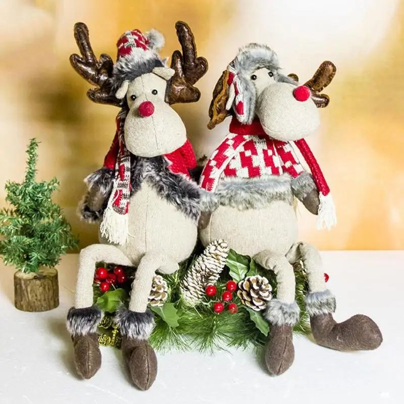 

Christmas Cartoon Elk Doll New Year Home Party Festival Ornament Decoration for home Kids Gift Toy Navidad 2018