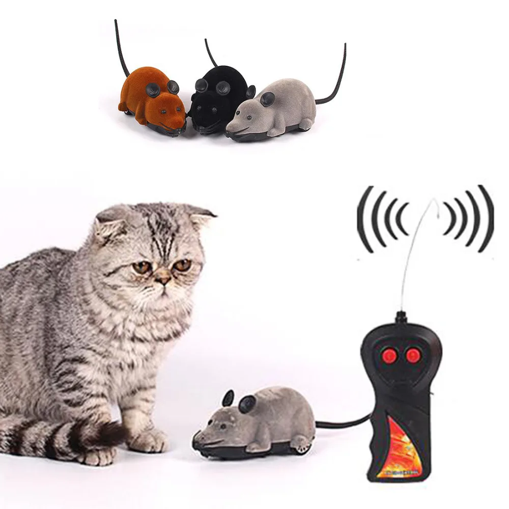 Delicate Black White Funny Pet Cat mice Toy Wireless Gray Rat Mice Toy