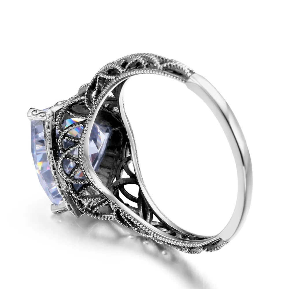 Szjinao Vintage Ring sterling-silver-jewelry White Zircon Engagement Rings For Women Gift Silver 925 Jewelry Wedding Decoration
