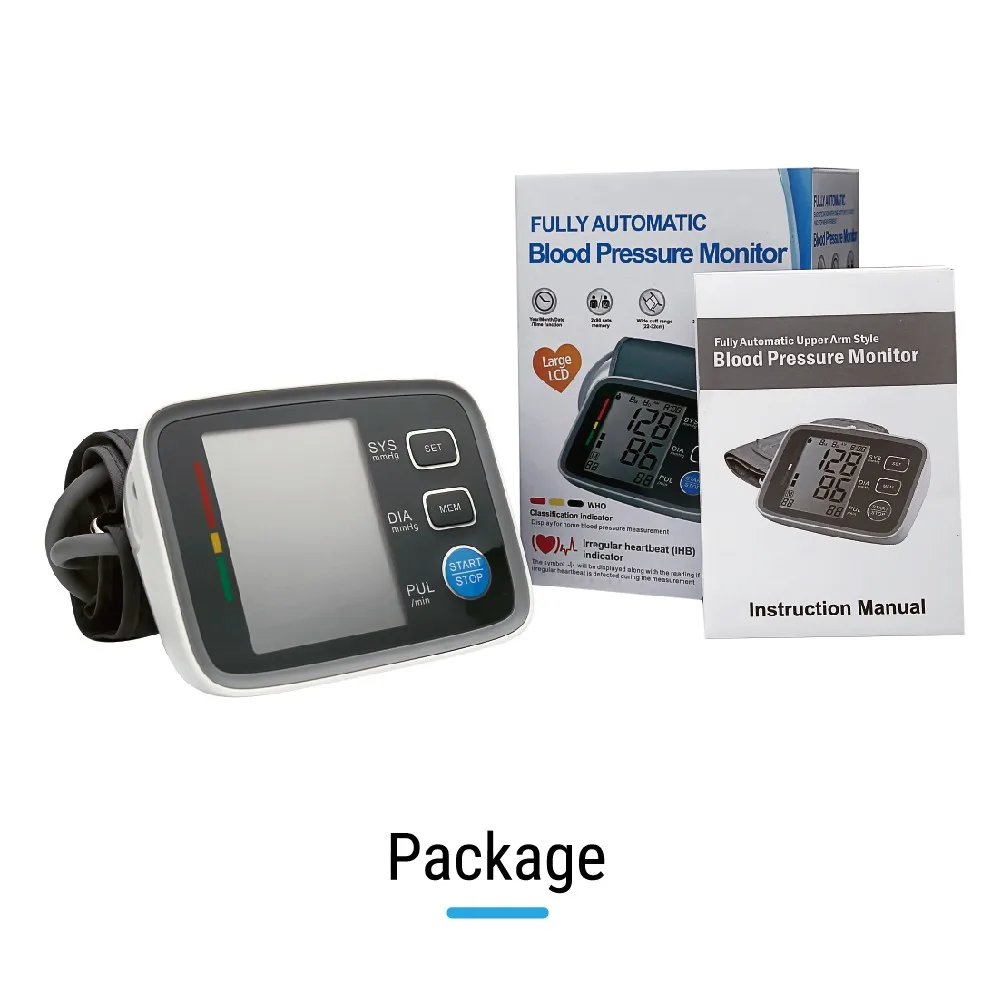 Медицинский Cuff32/48 портативный Tensiometro цифровой верхний монитор артериального давления на руку тест пульса монитор USB заряжаемый с сумкой
