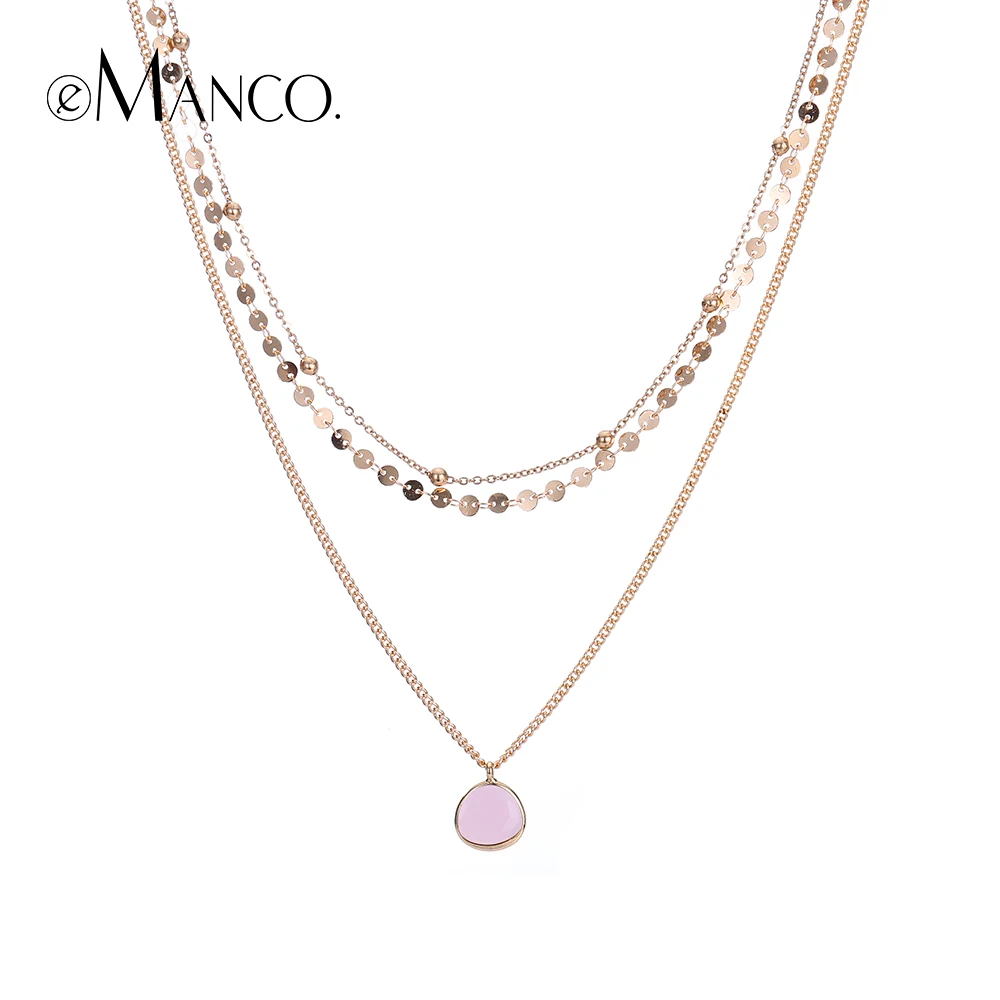 E-Manco классическое трехслойное ожерелье s для женщин роскошное короткое ожерелье, колье многослойное женское ожерелье горячие подарки для дружбы