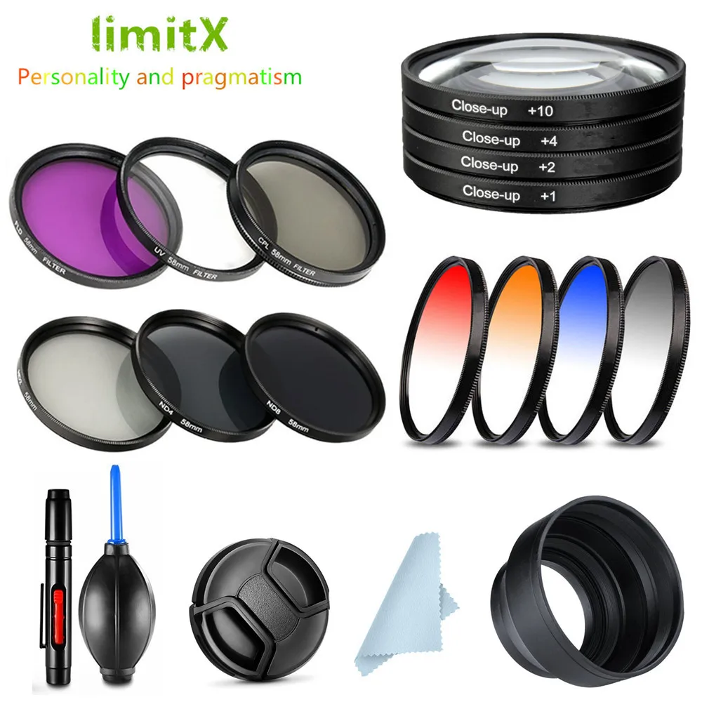 

UV CPL ND FLD Graduated Close Up Star IR Filter & Lens Hood Cap for Sony A6500 A6400 A6300 A6100 A6000 A5100 A5000 16-50mm lens