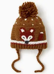 Весенне-осенне-зимние детские вязанные шапки кепки-бини с подкладкой