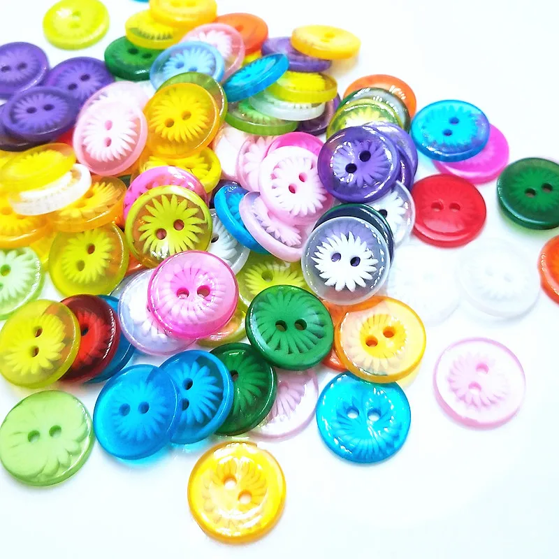 

CNCRAFT 50pcs/lot 13MM Mix Colors Chrysanthemum Fashion Resin/Plastic Buttons Children Garment Accessories Jewelry Beads
