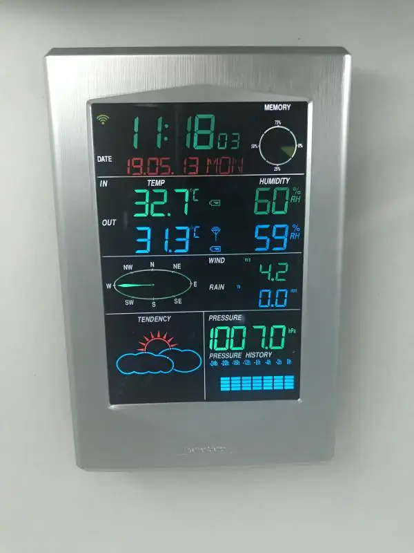 

Professional wifi weather station anemometer rf 433mhz color weather station with 3 years data recording