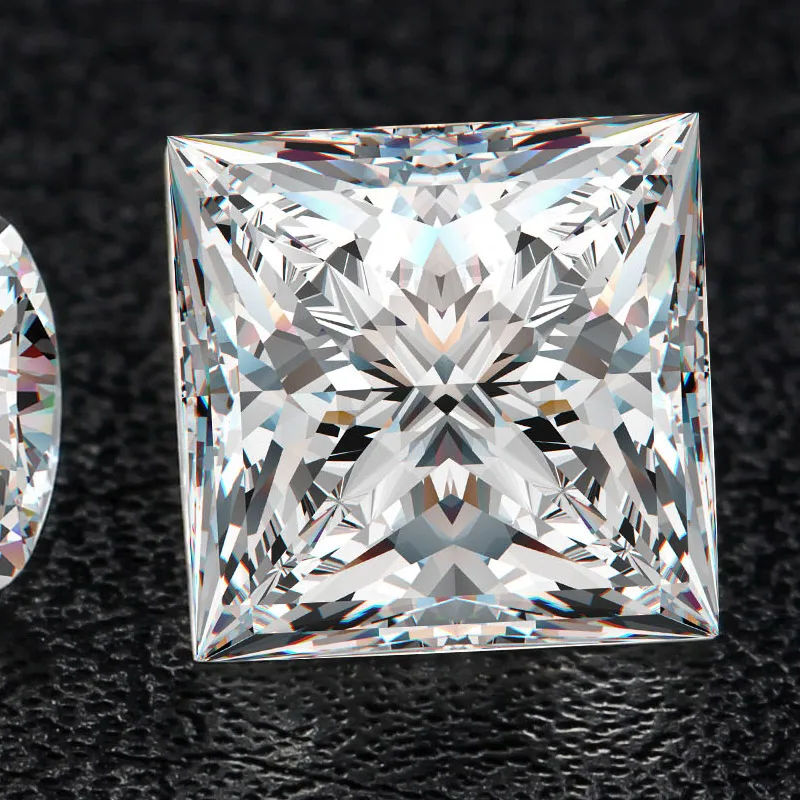 

8*8mm Princess Cut VVS Moissanite Super White Loose Moissanite Diamond 2.7 carat for Wedding Ring