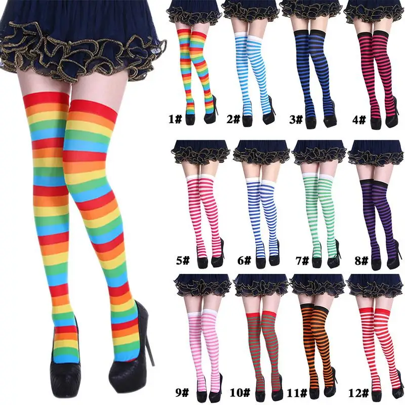 Knee Socks Sexy Slim Striped Long Socks Autumn Winter Christmas Halloween Easter Ball Party Costume Knee High Socks Knee Socks Sexy Slim Striped Long Socks Autumn Winter Christmas Halloween Easter Ball Party Costume Knee High Socks