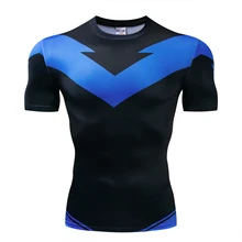 Nightwing с коротким рукавом обтягивающая рубашка Thanos 3D печатных футболки для мужчин лето топ для кроссфита для мужчин фитнес ткань
