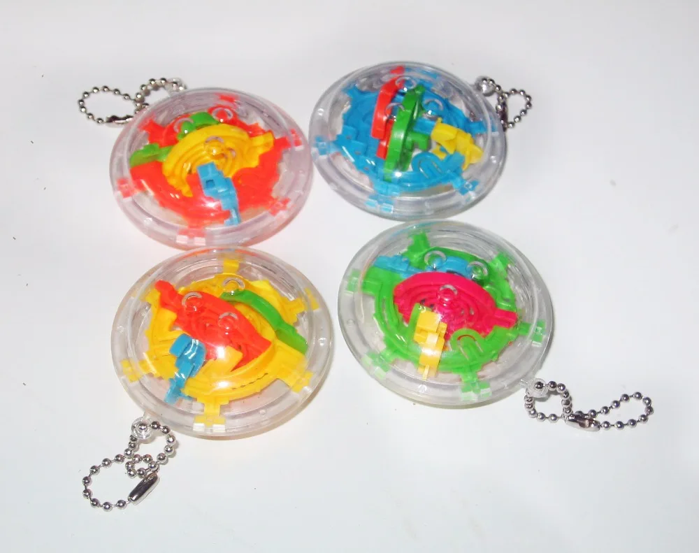 10PCS Mini 3D Puzzle Intellect Maze Ball Easy to Carry Kids Balance Logic Ability Educational IQ Trainer Board Game