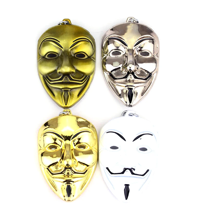 MQCHUN 2018 Высокое качество детских V for Vendetta брелок анонимная Маска Гая MetalCar для