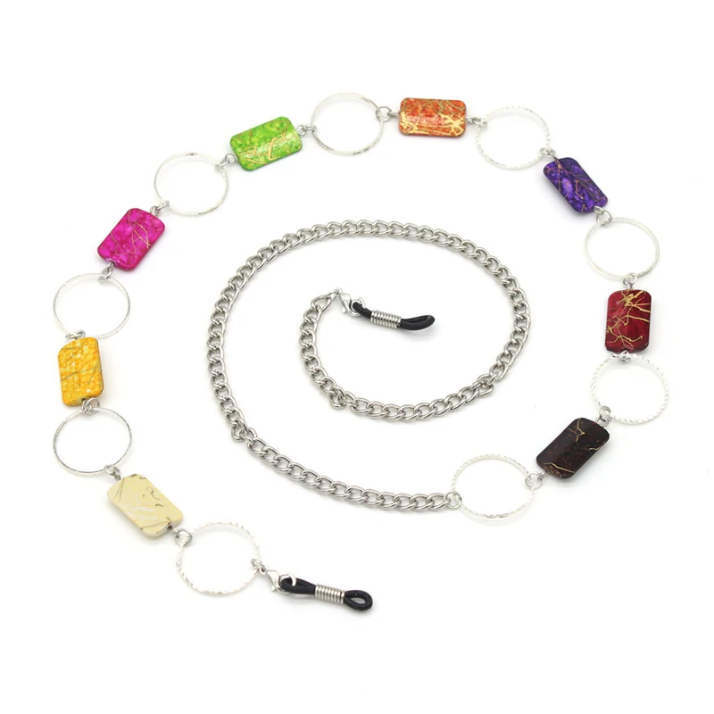 Цепочка с жемчугом, кристаллами, акриловыми бусинами, кисточки для очков, цепи, силиконовый шнур для очков, солнцезащитные очки, ожерелье, аксессуары для браслетов - Цвет: 2