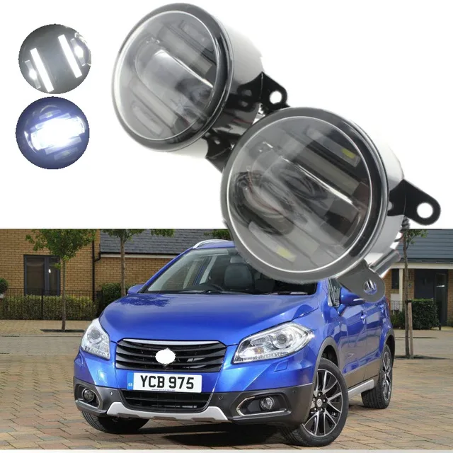 For Suzuki SX4 2007 2016 2in1 18W LED Fog Lights White Cut Line Lens