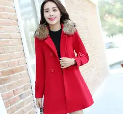 Осенне-зимнее Новое Женское шерстяное пальто, Корейская версия большого размера, свободное тонкое пальто средней длины, однотонное пальто