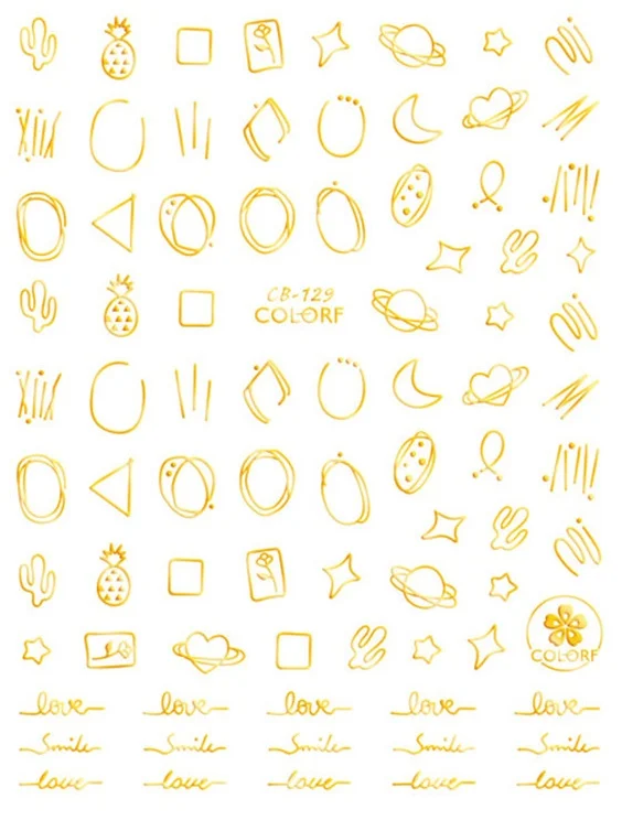 CB series CB-129 series Black White Gold Silver letters 3d nail art stickers decal template diy nail tool decorations CB series CB-129 series Black White Gold Silver letters 3d nail art stickers decal template diy nail tool decorations
