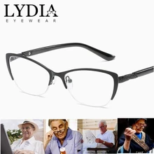 Мода сплава светильник удобные солнцезащитные очки "кошачий глаз" элегантные темпераментные плиссированные закрытые туфли Для женщин чтения очки при дальнозоркости, 1,0 1,5 2,0 2,5 3,0 3,5 4,0 L071CJ