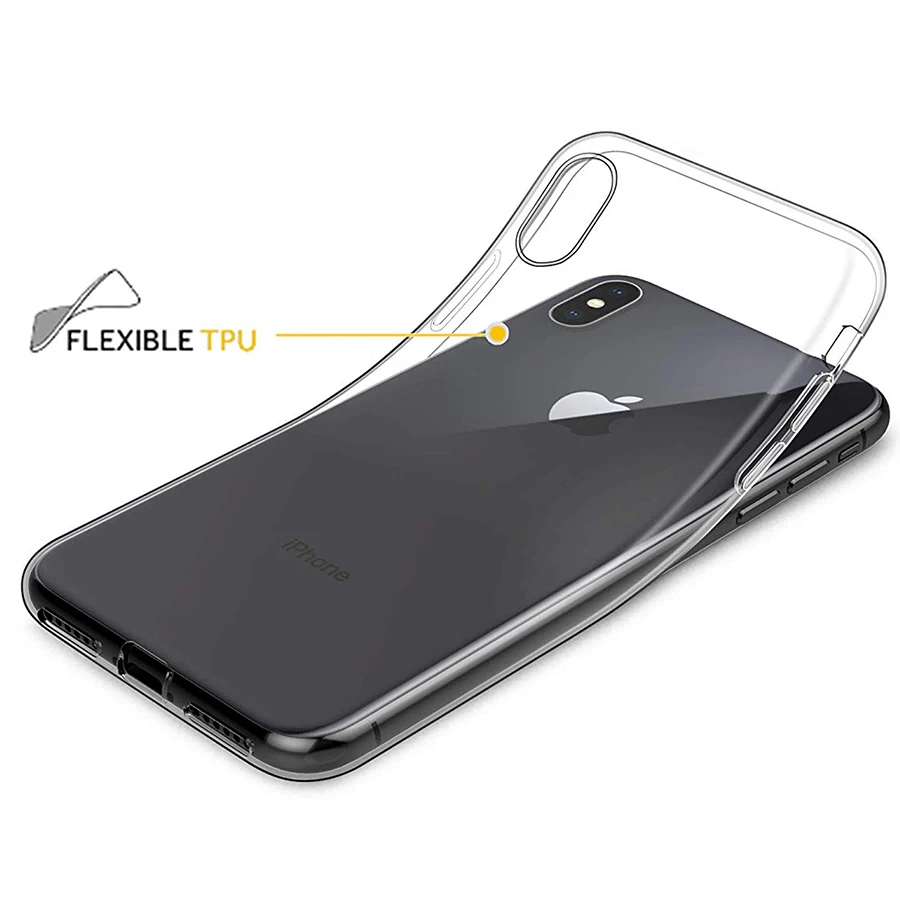 Мягкий чехол из ТПУ для iPhone XS Max прозрачные тонкие чехлы MAX XR X 7 PLUS 8 6S 6 5 ярких