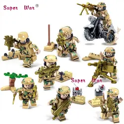 82015 волк Военная Униформа солдат; армия поле команда фигурку модель куклы строительные Конструкторы кирпич игрушечные лошадки для детей