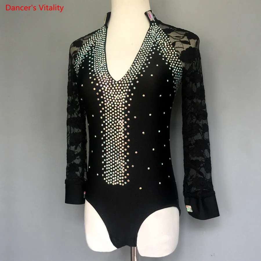 

Men's Latin Dance Tops Senior Diamond Adult Child Latin Ballroom Waltz Rumba Samba Dance Stage Competition Performance Costumes