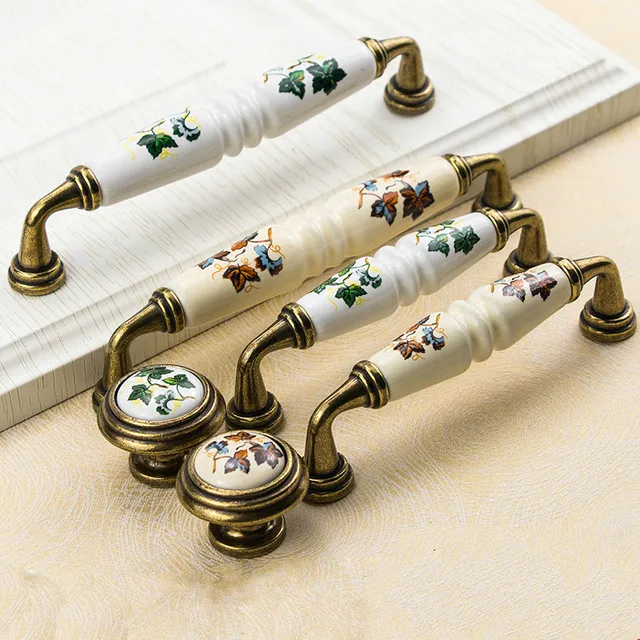 Best Price Garden Ceramic Furniture Kitchen Cabinet Drawer Handle, Flower Green Leaf Pattern Wardrobe Locker, Bedside Table Knob Best Price Garden Ceramic Furniture Kitchen Cabinet Drawer Handle, Flower Green Leaf Pattern Wardrobe Locker, Bedside Table Knob