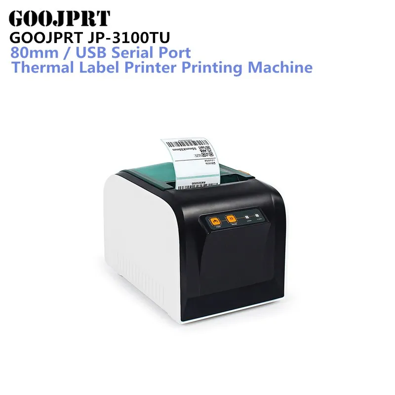 preço GOOJPRT JP 3100TU 80mm Etiqueta Máquina de Impressão de Impressora de Etiquetas Térmica com Porta Serial USB para venda grátis Imprimir recibo