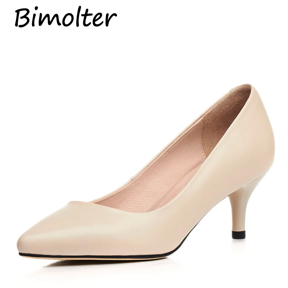

Bimolter Classic Women Sheepskin High Heels Shoes 6cm Female Simple Women Pumps Heels Dress Shoes Small Size 34-39 New LXSB004