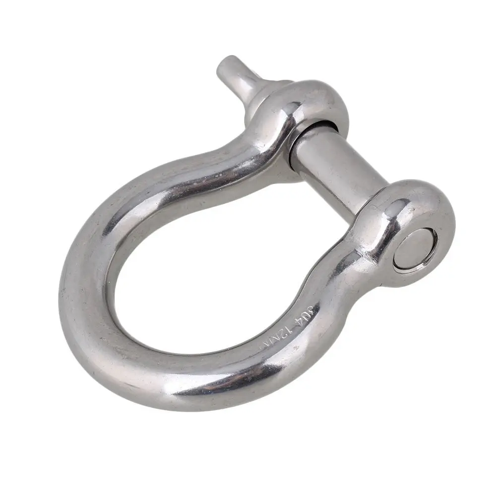 

M12 Silver 304 Stainless Steel Rustproof Screw Pin Anchor Bow Shackle Clevis European Style