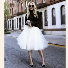 Низкая цена, Высокое качество до середины икры тюль Юбки для женщин женская обувь на застежке-молнии Стиль юбка миди Лето Faldas Mujer индивидуальный заказ юбка-пачка