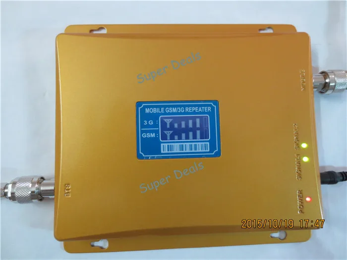 شاشة lcd ثنائي الموجات gsm الخليوي W-CDMA 2100 ميجا هرتز 900 ميجا هرتز + 3 جرام الهاتف إشارة معززة/مكرر/مكبر للصوت + 2 مجموعات داخلية هوائي