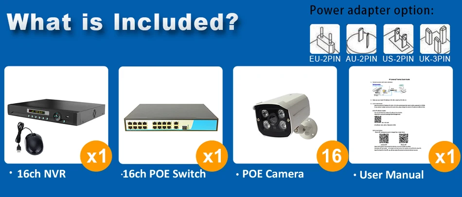 16ch POE NVR Kit K16N82HR54I2T-P 7-1