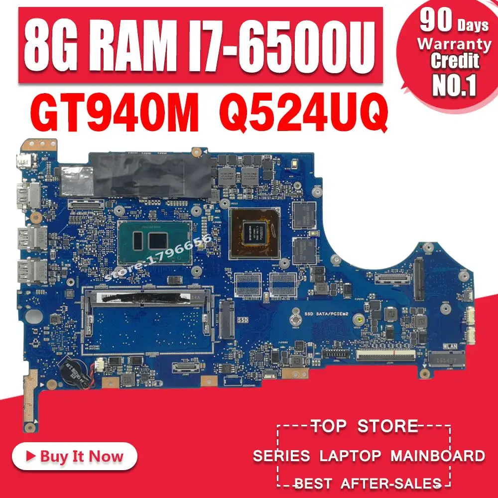  Q524UQ Laptop Motherboard Q524U Q524UQ FOR Asus Fully tested 8G RAM I7-6500U 2GB Graphics card