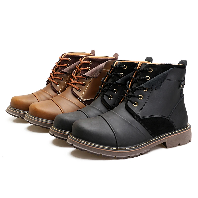 CcharmiX/мужские ботинки из натуральной кожи; Водонепроницаемая Мужская безопасная обувь; коллекция года; высокое качество; винтажные зимние теплые мужские рабочие ботинки размера плюс