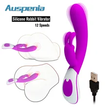 Silicone Rabbit Vibrator For Women Rechargeable Powerful Wand G-spot Clitoris Anal Stimulation Massaging Dildo Adult Sex Toy