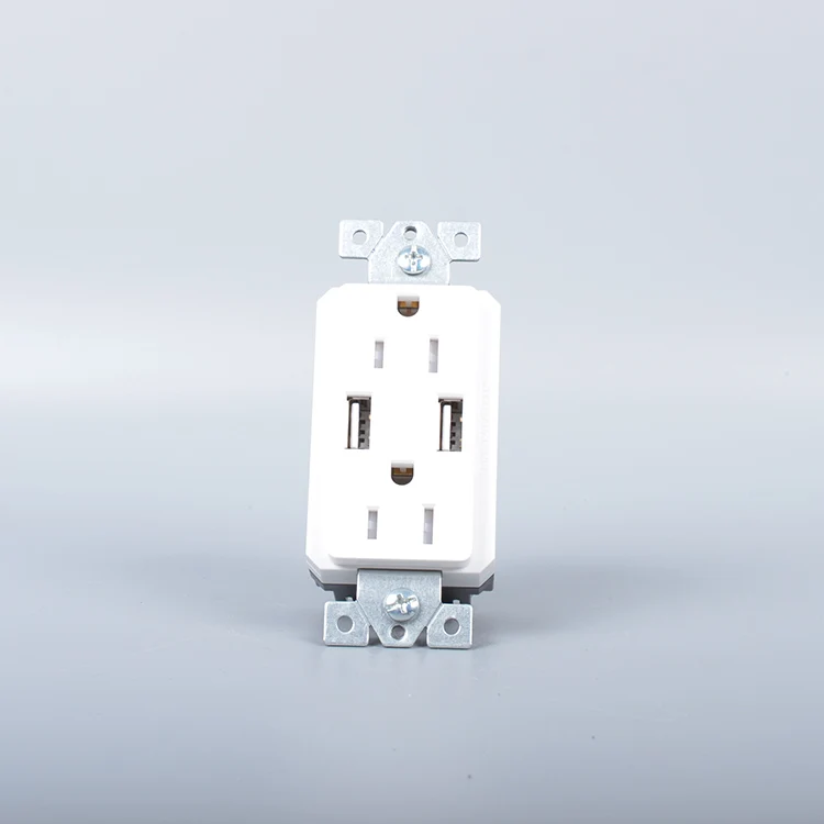 American standard 15A ETL 2.1A usb charger wall outlet, 100 240V