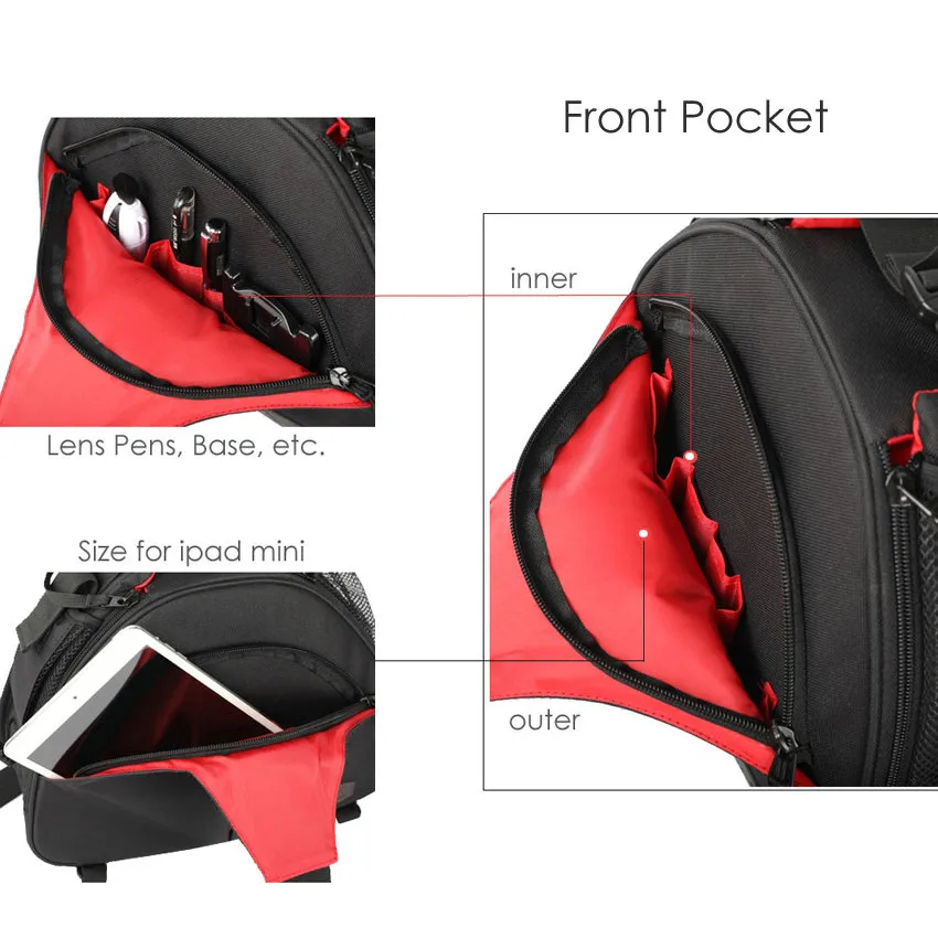 Camera Video Sling Shoulder Cross Body Triangle Package Bag Case Waterproof w/ Rain Cover Men Women Soft Padded for Canon Nikon