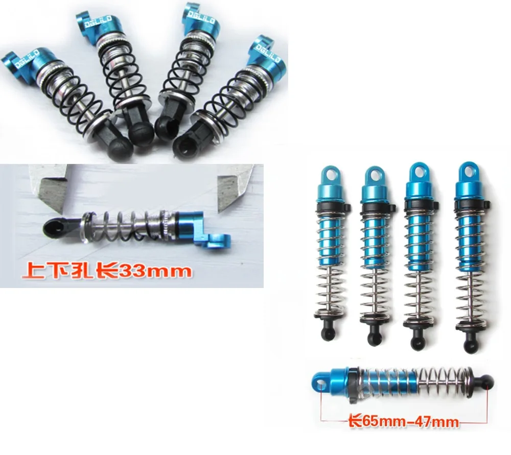 

1set 4pcs WPL B-1 B-14 B-24 B24 C14 C-14 1/16 Military Truck RC Car upgrade DIY Refit Mini metal shock absorber