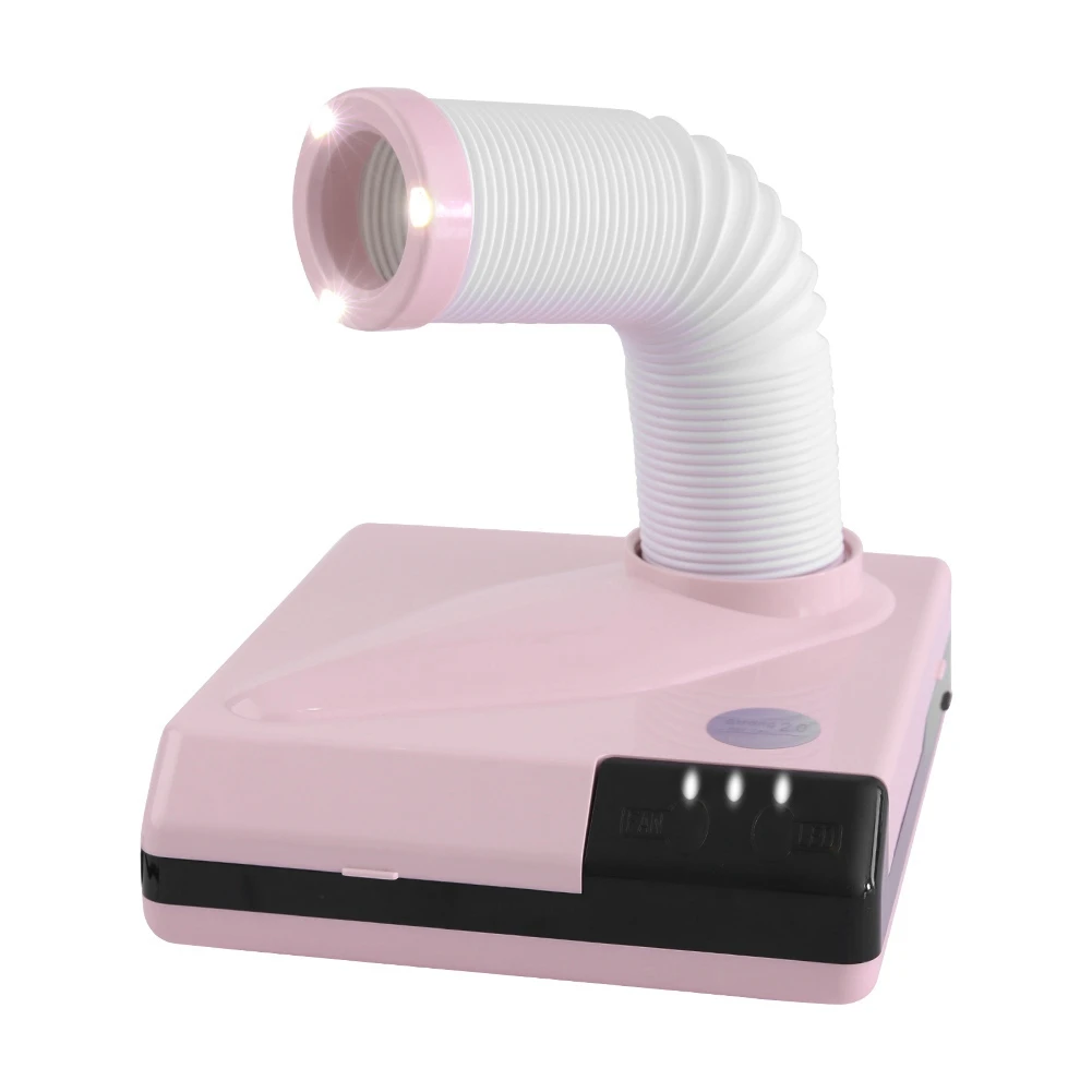 

New 60W Professional Strong Nail Suction Dust Remover Collector Strechable tube with 3 Led Manicure Vacuum Cleaner Tools