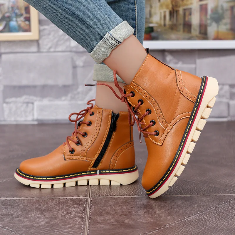 

Boots Children's Shoes Mother & Kids boys girls fashion PU boots zipper flat with whole sale hot winter shoes cheap quality 2016