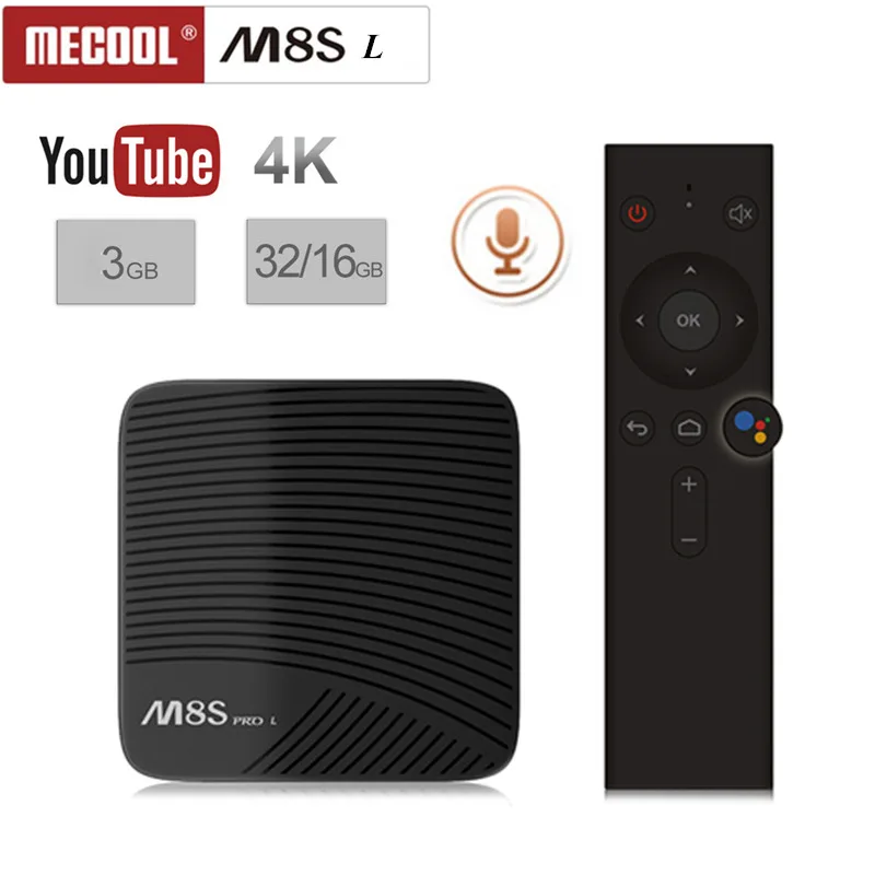 M8S PRO L Voice Control 4K UHD TV Box 3G+16G//32G Android 7.1 Dual WiFi Octa Core