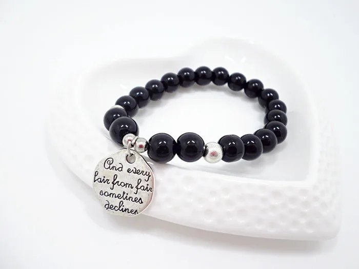 Хорошее качество натуральный камень аметист браслеты круглый бисером Агаты камень дымчатый кварц браслет для женщин - Окраска металла: 8mm beads