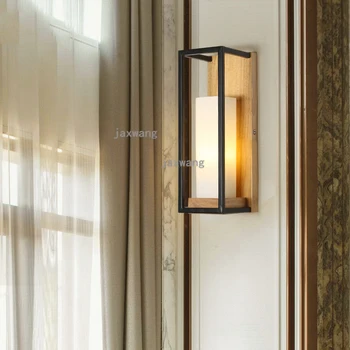 

Nordic Wall Lights for Home Wood Bedroom Bedside Led Wall Light Hotel Corridor Aisle Bathroom Light Loft Deco Wandlamp Gallery