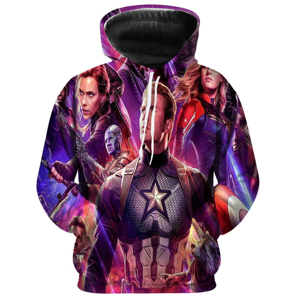 

2019 Avengers Hoodie 3D Printing Men's Fashion Personalized Costume Superhero No Zipper Sweatshirt