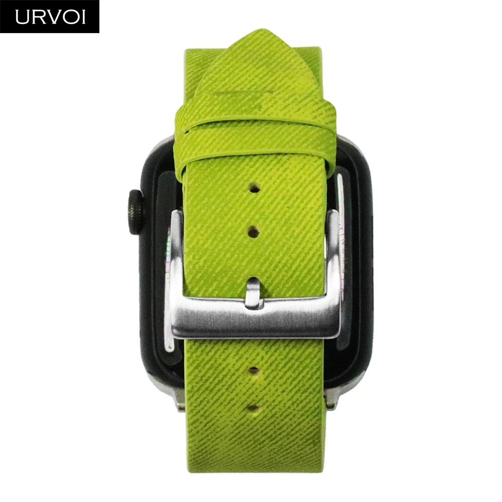 URVOI ремешок для apple watch band series 5 4 3 21 искусственная кожа наручный для iwatch Удобный прочный дизайн с пряжкой 38 42 40 44 мм