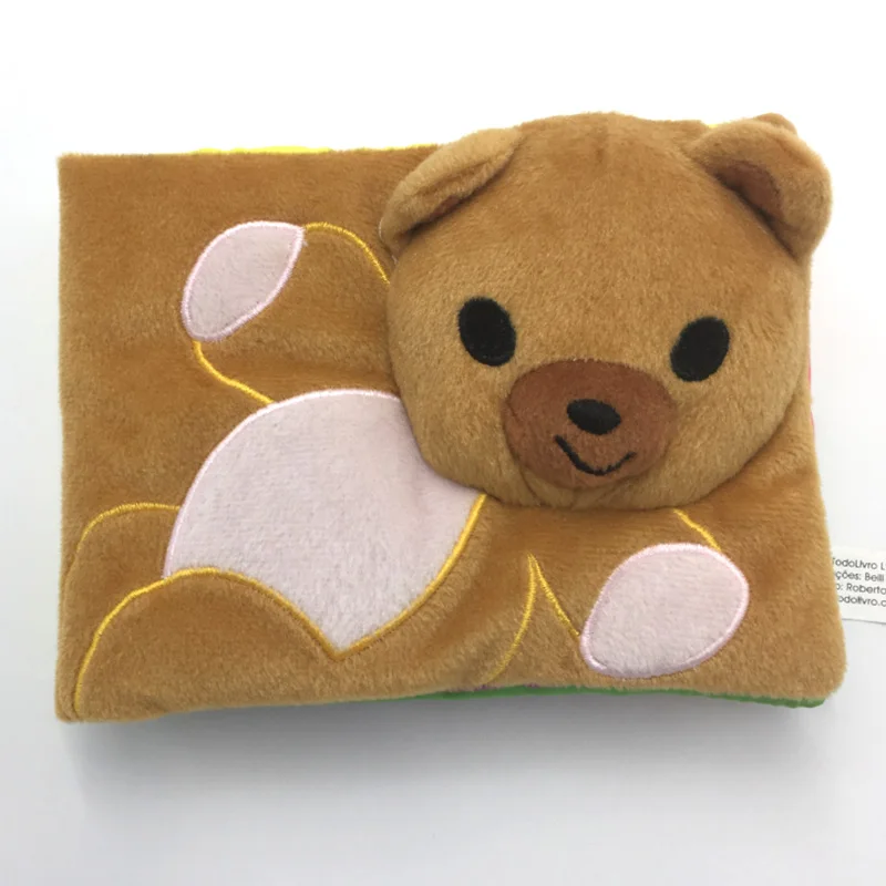 Милый медведь мультфильм новорожденных малышей книжки-игрушки раннего развития животных мягкие детские, для малышей обучения Образование